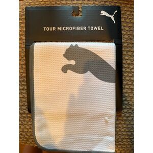 Puma Golf Tour Microfiber Towel Unisex OSFA White New 054337-01‎ Waffle Weave